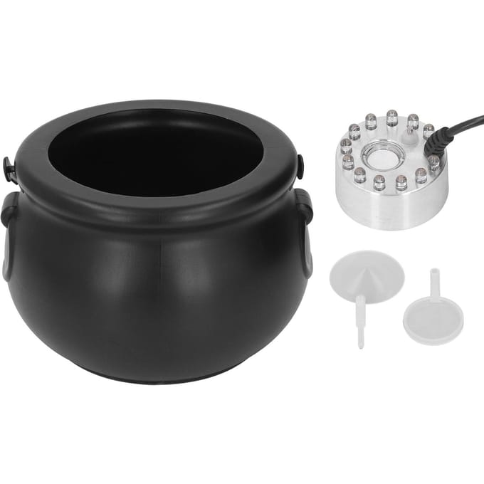 Halloween Ketel Mistmaker 12 LED's Horror Stijl Zilver Halloween Mistmaker Decoraties voor Feest black