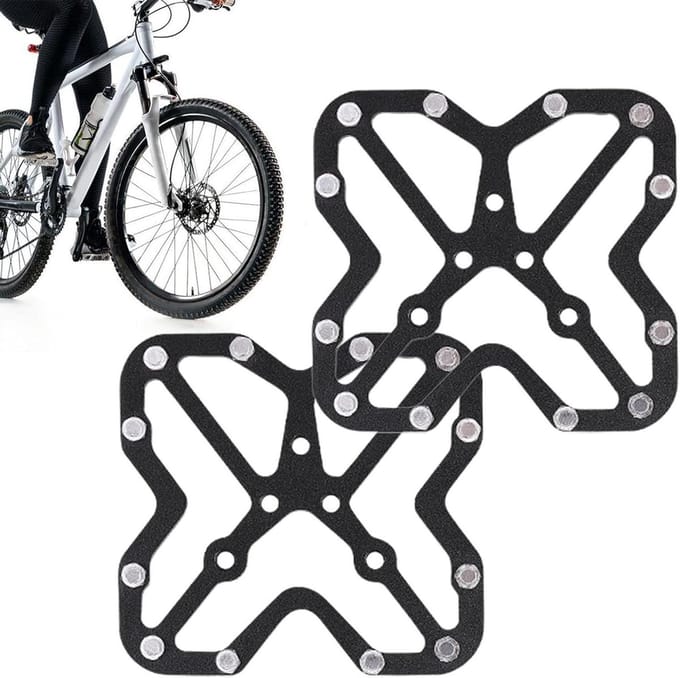 Fietspedalen - Fiets plat pedaal - Mountainbiken - Antislip loopvlak - 9 cm breed - Zwart