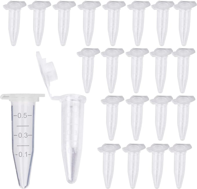 Dailygoods- Microcentrifugebuisjes 0,5 ml - Transparante Kunststof