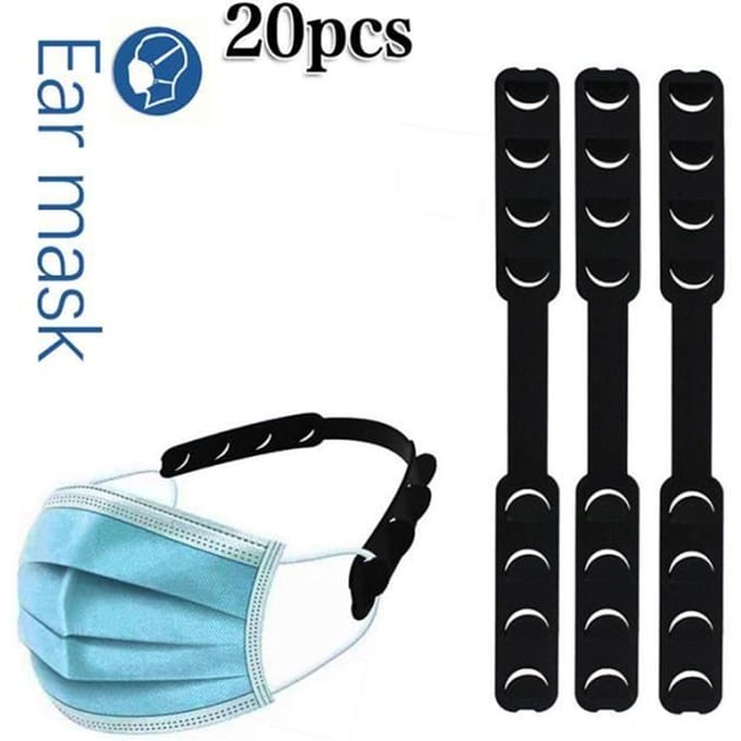 Maskeraccessoire - Set van 20 - Verstelbaar - Comfortabel - Hypoallergeen zwart