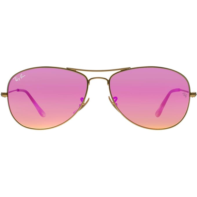 Ray-Ban Aviator Heren Goud Cyclamen Flash Zonnebril