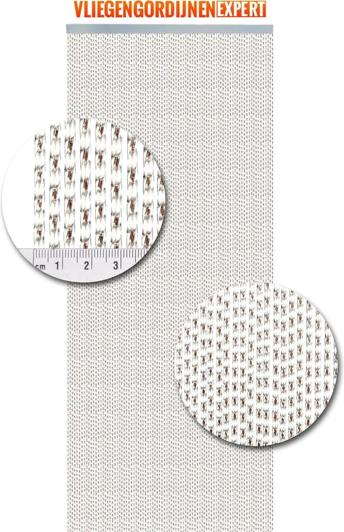 Vliegengordijnenexpert Lucca - Vliegengordijn - 92x210 cm - Transparant met Bruin