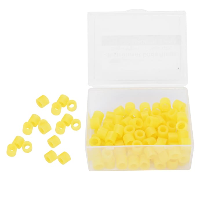 100 pièces Anneaux de Code Couleur Dentaire Silicone Non Toxique Anneaux de Code Couleur Dentaire Fournitures Accessoires(Jaune ) jaune