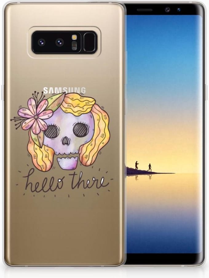 Silicone Back Case Samsung Galaxy Note 8 Boho Skull