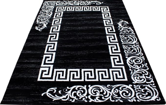 Modern laagpolig vloerkleed Miami - zwart 6620 - 80x150 cm