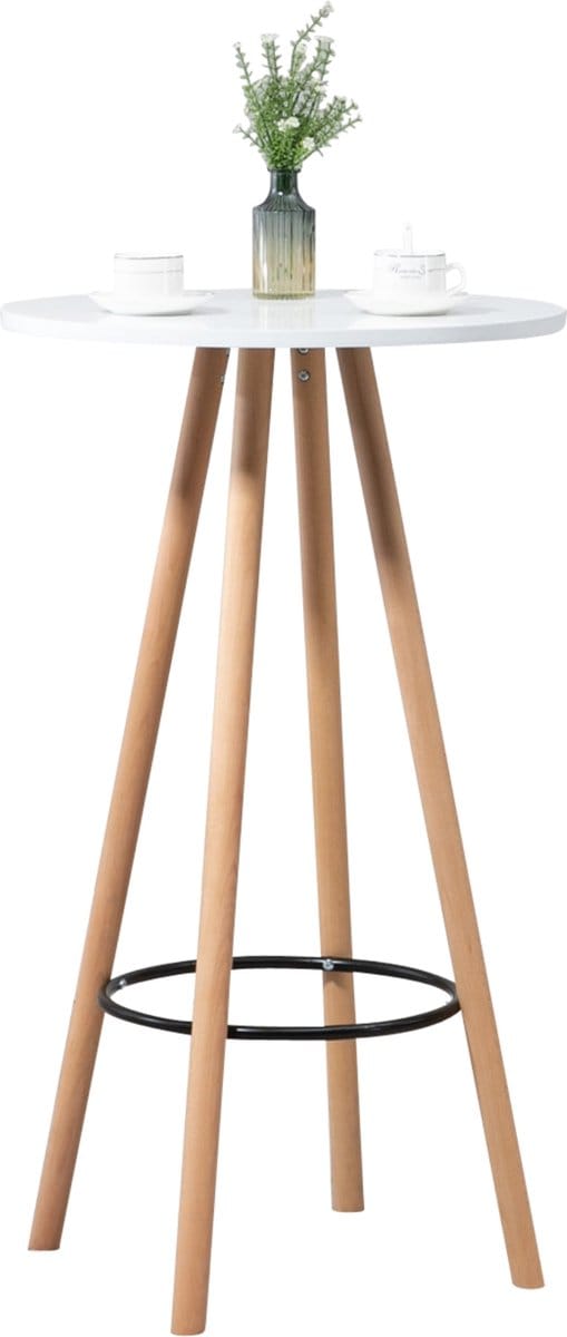 CLP Livia statafel - Bartafel - Partytafel - Rond - natura/wit