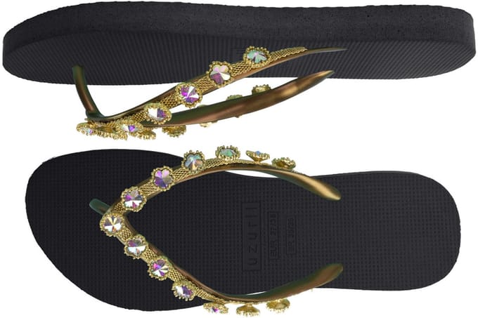Uzurii Flower Aby dames slipper - Zwart - Maat 41/42