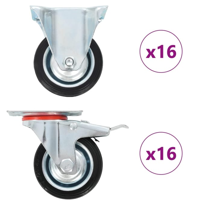 vidaXL 32 st Wielen 75 mm