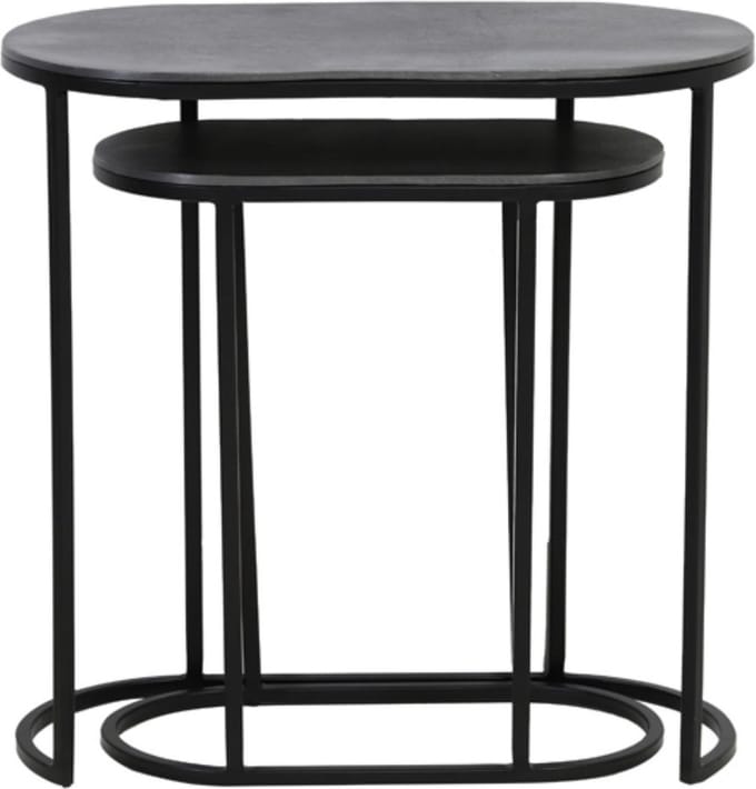 Light & Living Bijzettafel Bocov - Zwart - 53x26x53cm - Modern