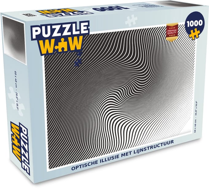 Puzzel Optische illusie met lijnstructuur - Legpuzzel - Puzzel 1000 stukjes volwassenen