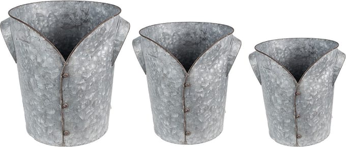 Clayre & Eef Planthouder Ø 25x28 cm Grijs Metaal