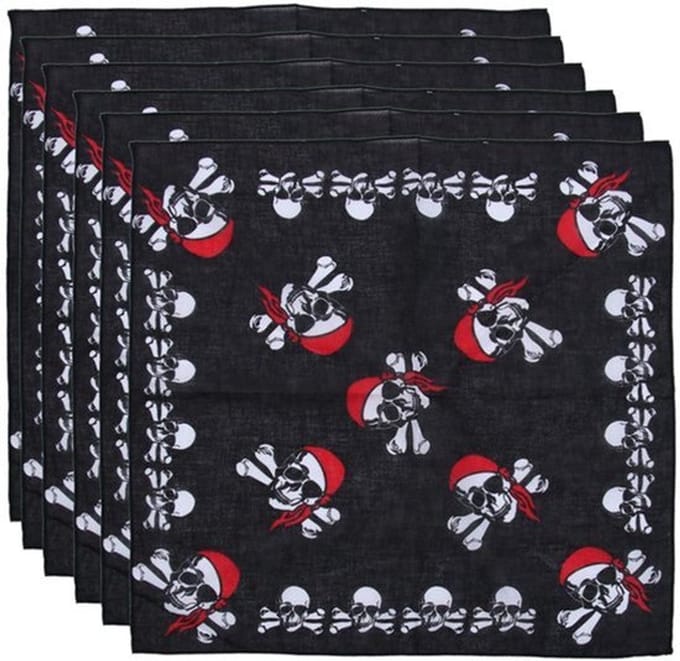 Comfortable piraten bandana's - 6 stuks - Shopcentral