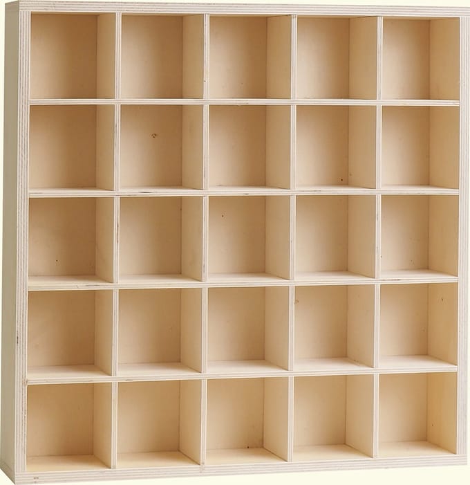 SHELF 25 SPACES 41,5X41,5X8CM