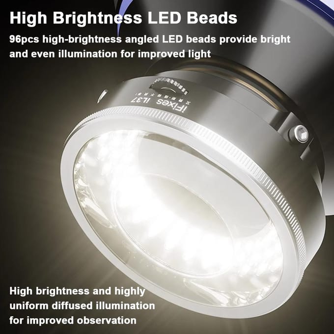 iFixes iL37 microscoop gepolariseerd optisch systeem LED-verlichtende ringverlichting 96 stuks LED-lichtkralen veelkleurig