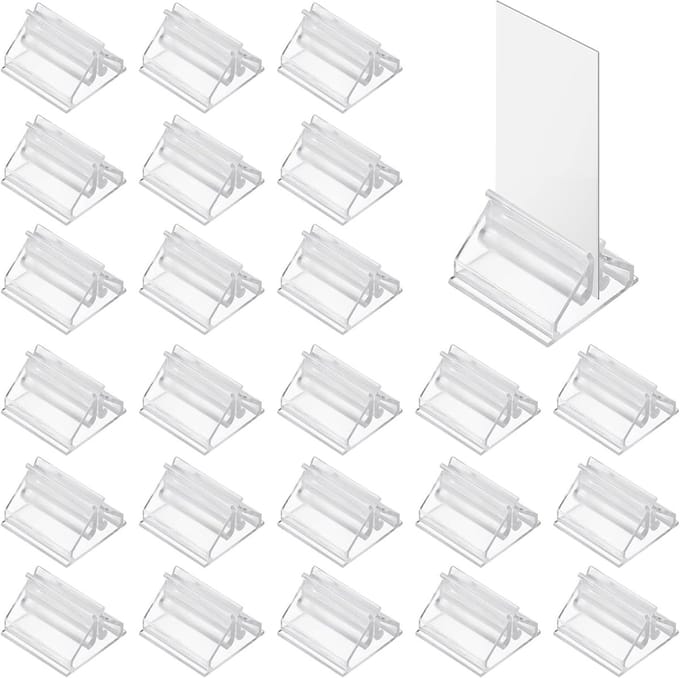 Acryl Kaartenstandaard - Kunststof - Driehoekig Antislip - Transparant - Set van 24 Stuks
