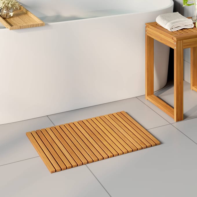 vidaXL - Badmat - Naturel - 60 - x - 40 - cm - Massief - Acacia - Hout