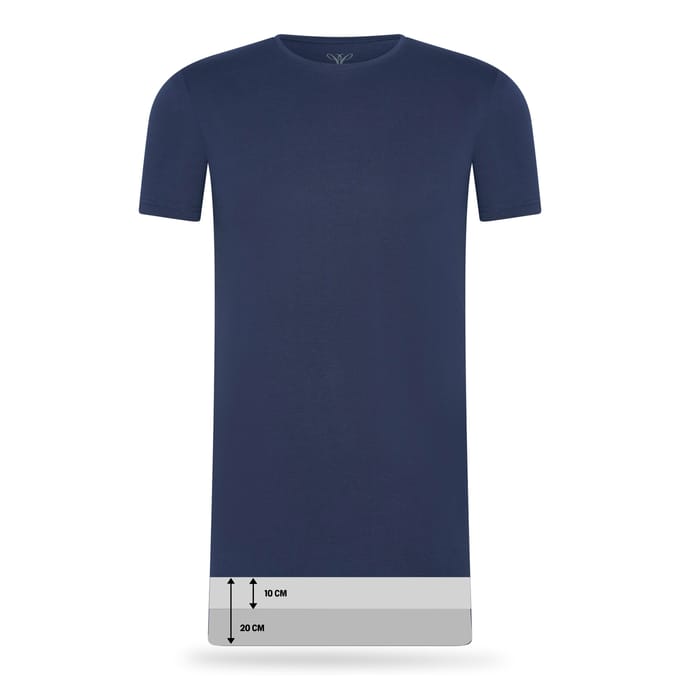 Cappuccino Italia - Heren 4-Pack T-shirt - Extra Lang - Blauw - Maat M
