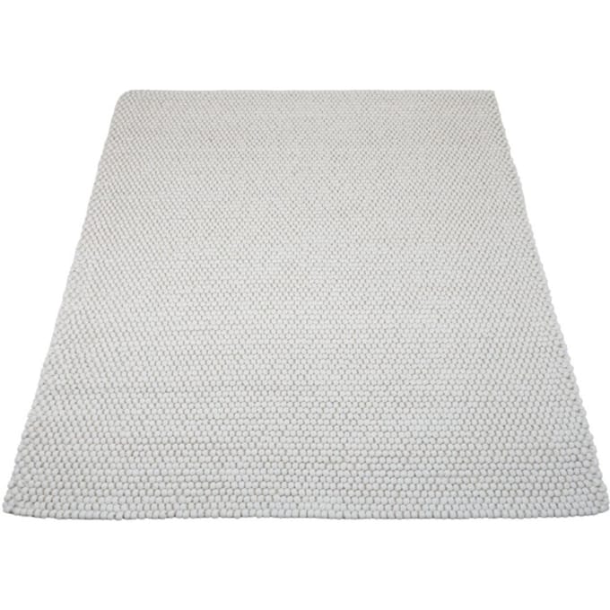 Vloerkleed Pool Wit 140 x 200 cm - Wol Hoogpolig Vloerkleed – Japandi / Modern Design