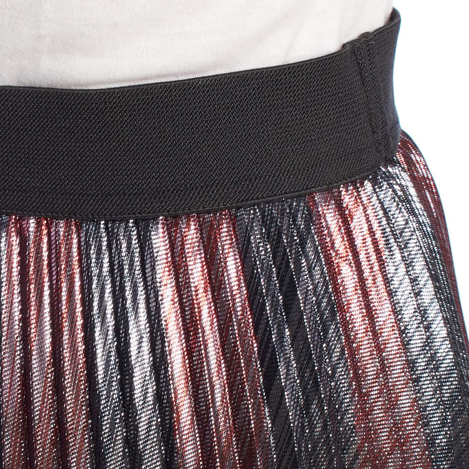 Dames' metallic geplooide midirok WJCP312F