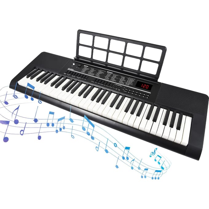 BIGFUN 61 toetsen elektronisch keyboard piano Dual keyboard-modus 200 tonen 200 ritmes 70 lesliedjes zwart