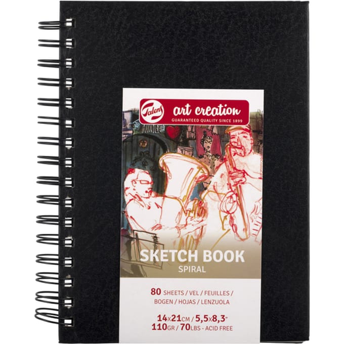 Schetsboek Talens Art Creation 80 vel 110gr 140x210mm spiraal zwart