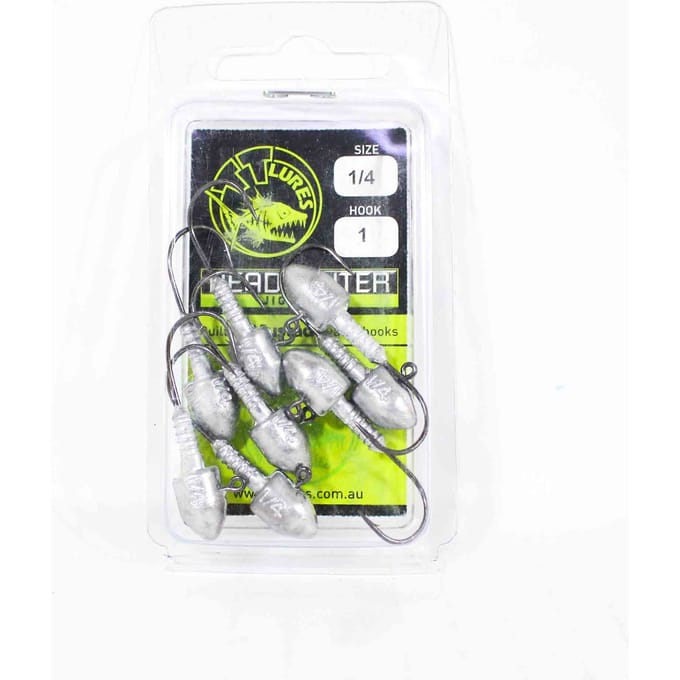 Tackle Tactics TT Head Hunter Jig Head 1/4 oz 1 8/verpakking (1166) gray