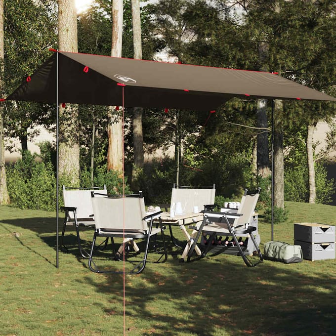 vidaXL - Kampeerluifel - waterdicht - 406x306 - cm - bruin