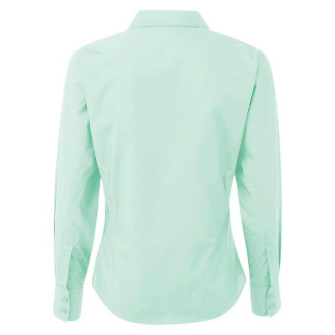 Premier Dames/Dames Popeline Blouse met Lange Mouwen (Aqua)