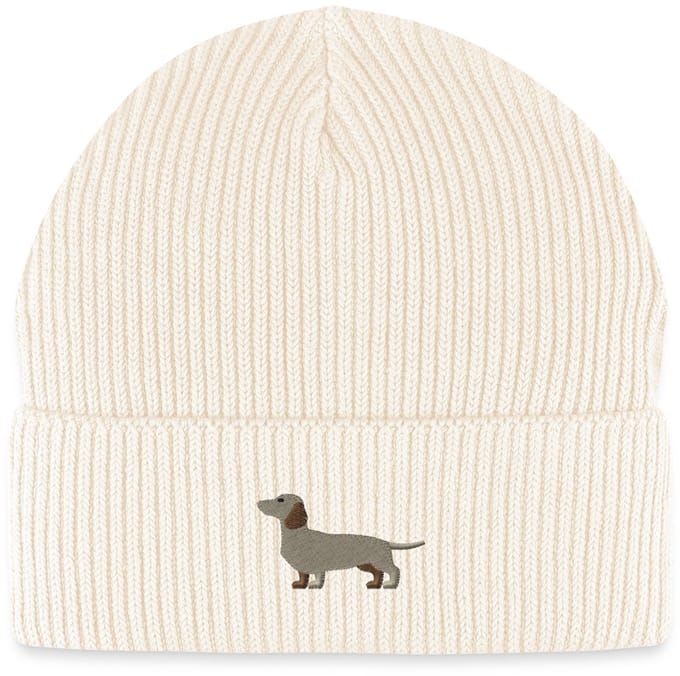 Geborduurde Teckel Uniseks Bio Fisherman Beanie