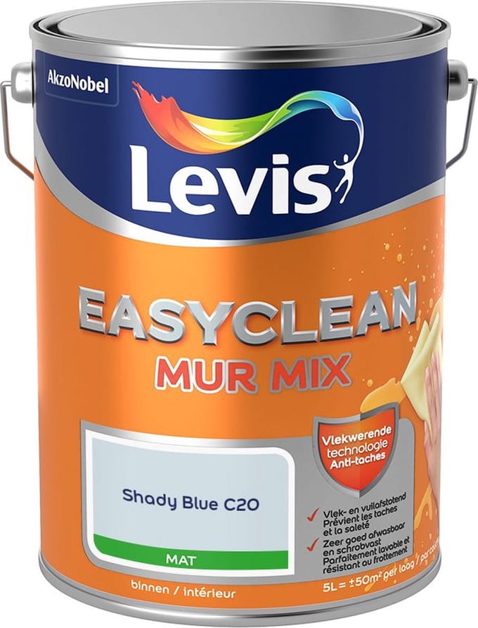 Levis - Easyclean Mur Mat Mix - Shady Blue C20 - Mengverf - 5 L
