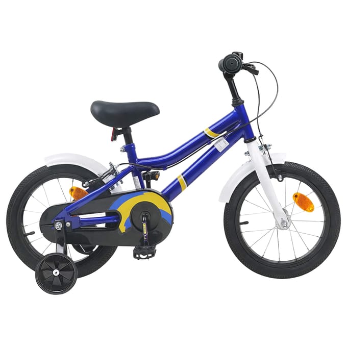 vidaXL - Kinderfiets - 16 - Inch - voor - 4-6 - jaar - oud - Blauw - en - Wit