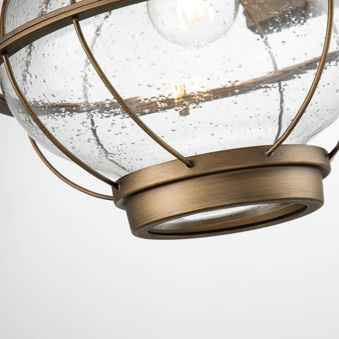 Kichler LED Wand Buitenlamp Bridge Point | 1X E27 Max 60W | IP44 | Dimbaar | Natural Brass