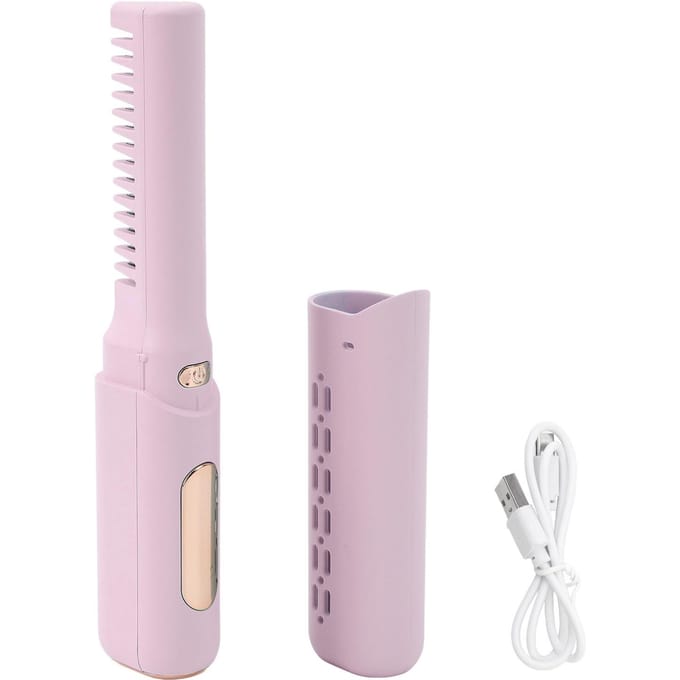 Oplaadbare Mini Stijltang 3 Instelbare Temperatuur 2000mAh Anti-Verbrandings Type C Draadloos paars