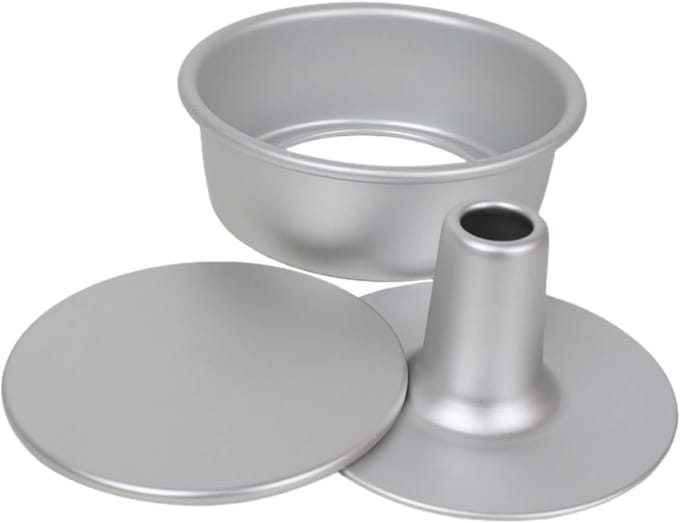 Ronde Bakvorm - Chiffon Cake Pan - Taarten Bakken - Losse Bodem - 10 Inch - Grijs