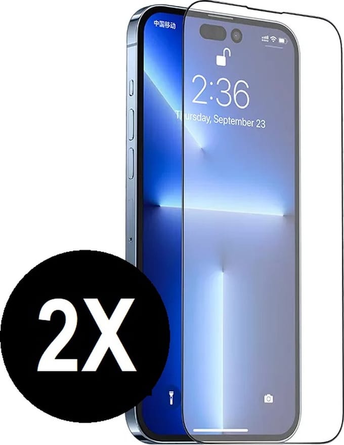 Screenz® - Screenprotector geschikt voor iPhone 14 Pro - Beschermglas - Screen protector geschikt voor iPhone 14 Pro - glasplaatje - 2 stuks