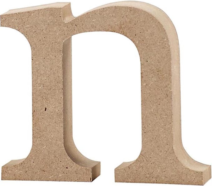 Letter, n, H: 8 cm, dikte 2 cm, 1 stuk