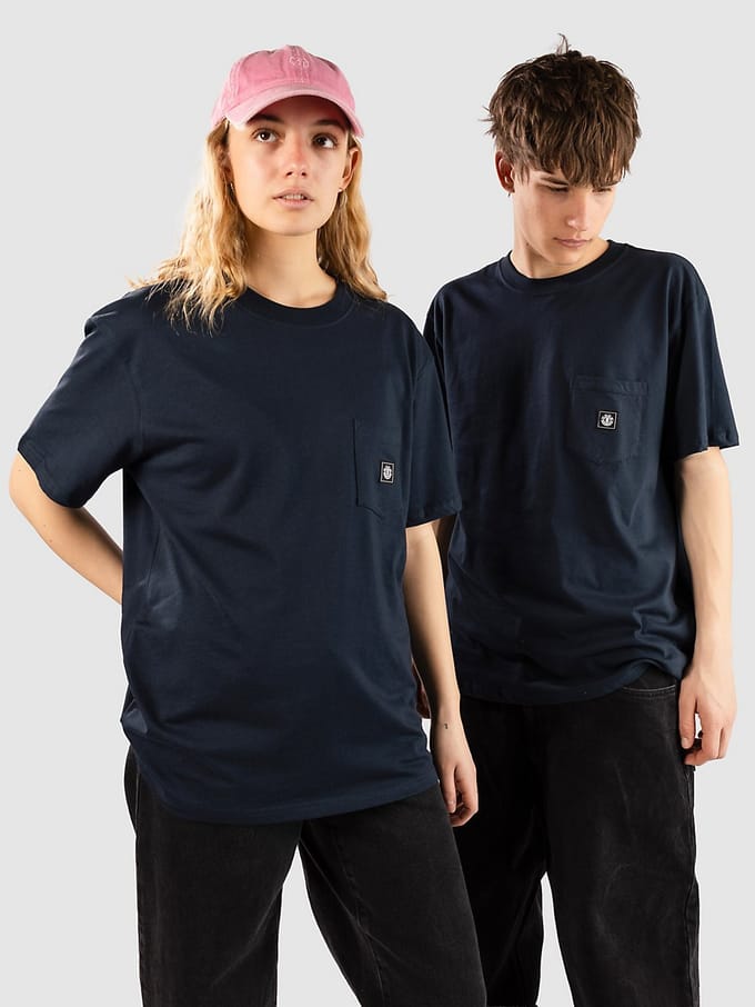 Element Icon Label Pocket T-shirt Met Korte Mouwen Blauw L Man