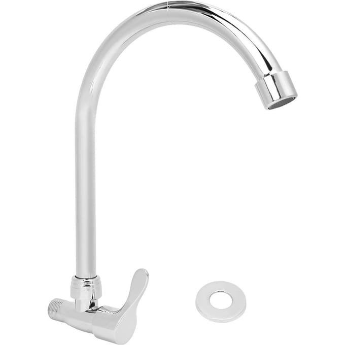 Robinet d'évier de cuisine à rotation à 360 degrés G1/2 po en alliage de zinc pour usage domestique white