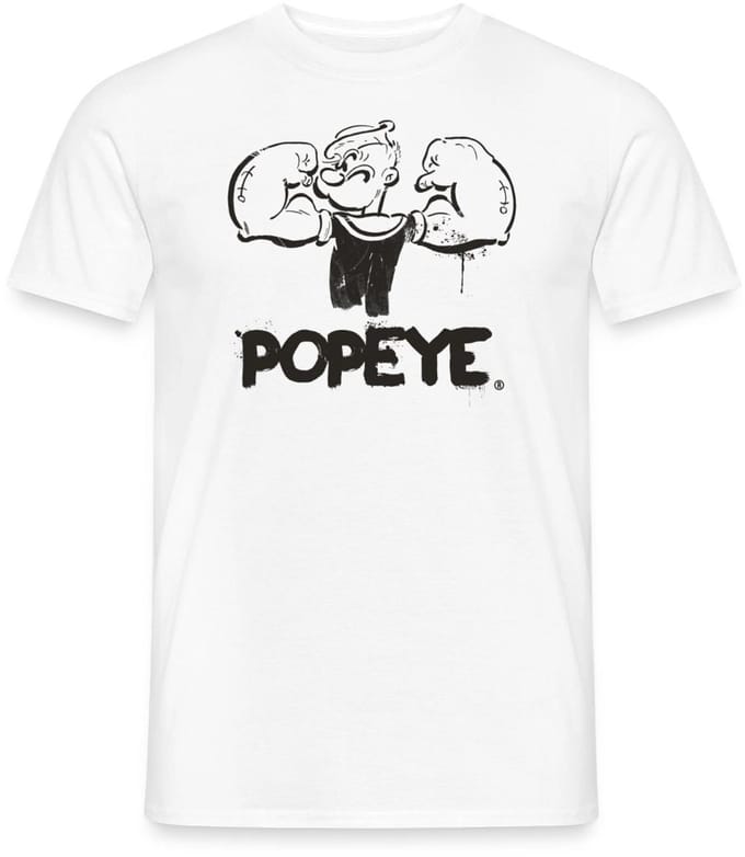 Popeye Fronsend Buigt Zijn Spieren T-Shirt Heren