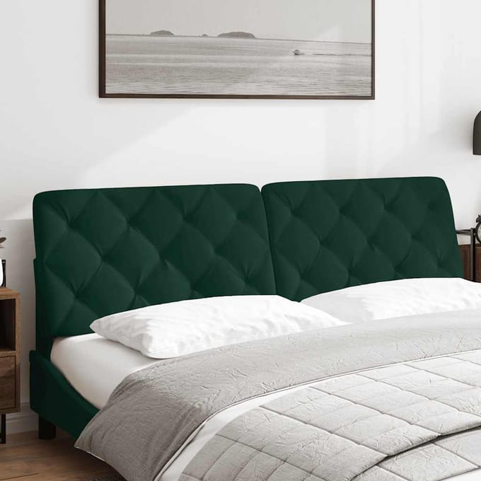 vidaXL - Hoofdbordkussen - 180 - cm - fluweel - donkergroen