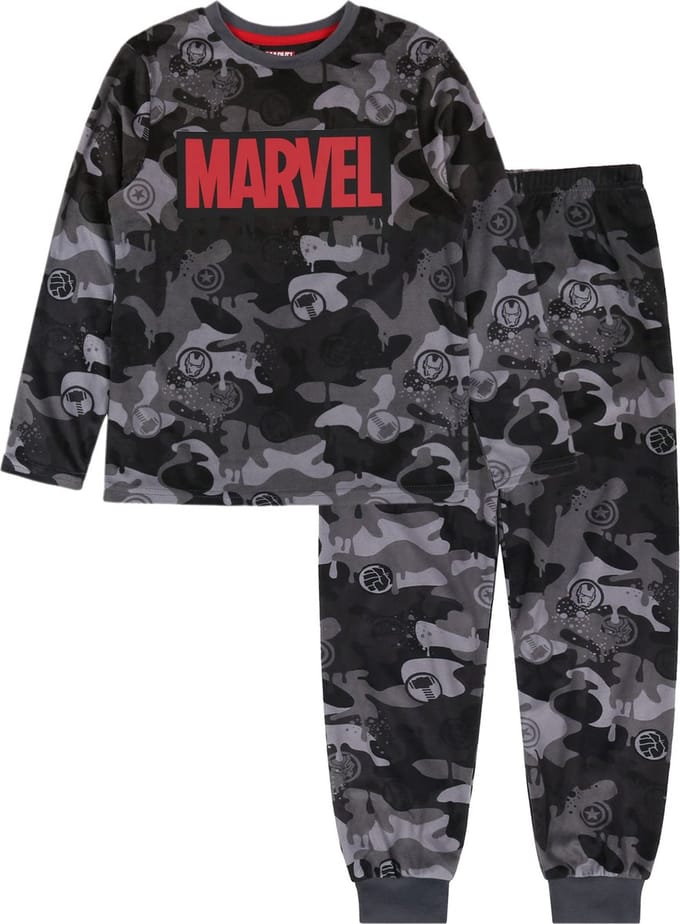 MARVEL - Grijze Camo Pyjama voor Jongens met Lange Mouwen / 128