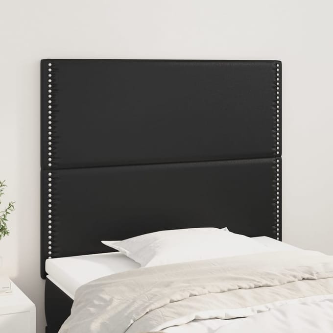 vidaXL - Hoofdbord - zwart - 100x5x118/128 - cm - kunstleer