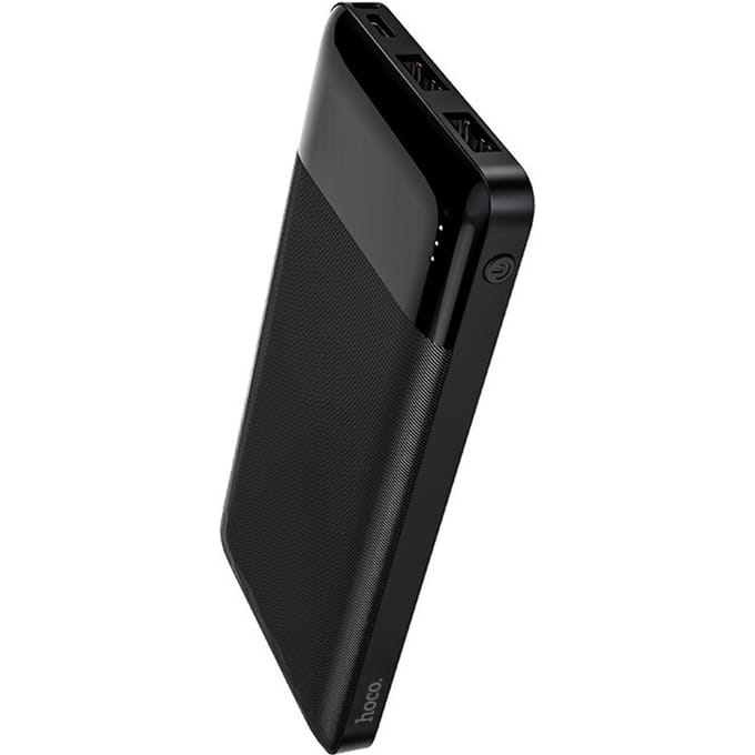 Hoco Powerbank 10.000 mAh - Compacte Snellader - 2x USB-A Output - Met LED Indicator - Zwart