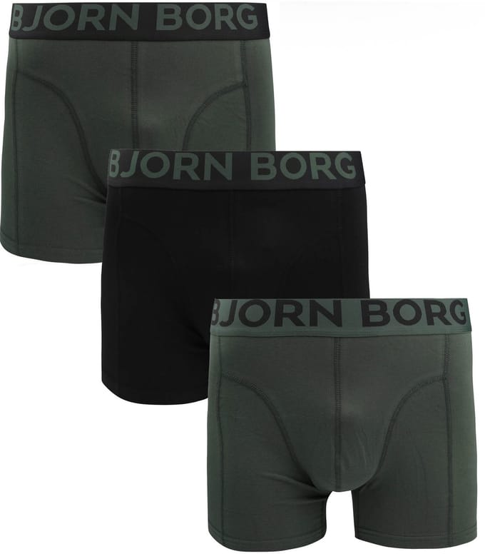 Bjorn Borg Boxers 3Pack Groen - Maat L - Heren - Boxershorts