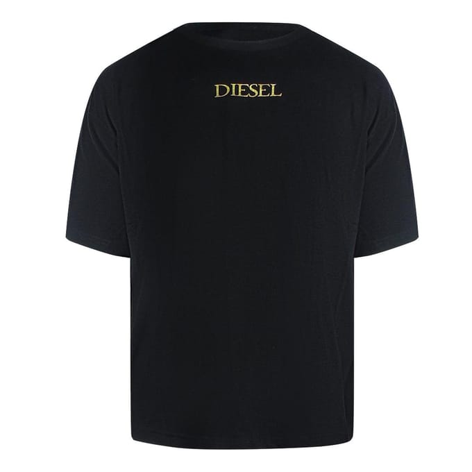 Diesel Heren T-shirt katoen met logo (Zwart)