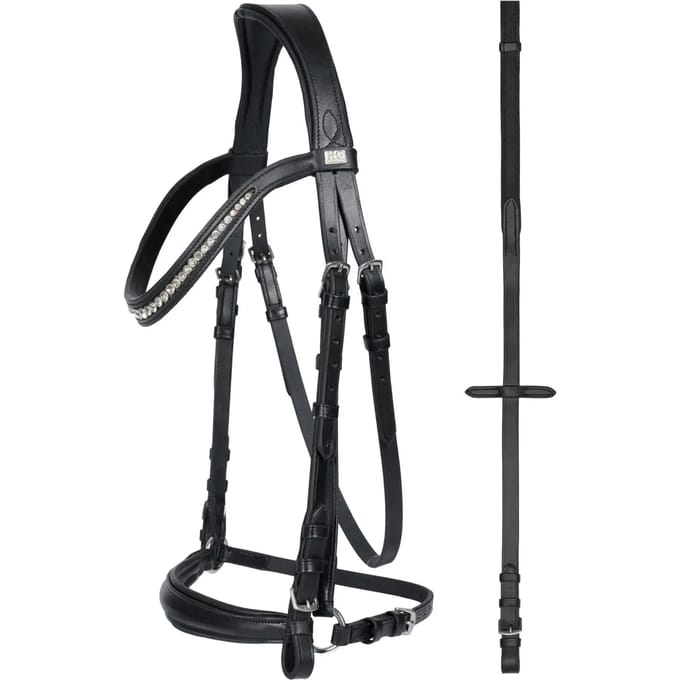 HorseGuad Trenshoofdstel lage neusriem Cryll-Black-Pony