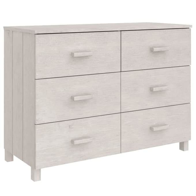 vidaXL - Dressoir - HAMAR - 113x40x80 - cm - massief - grenenhout - wit