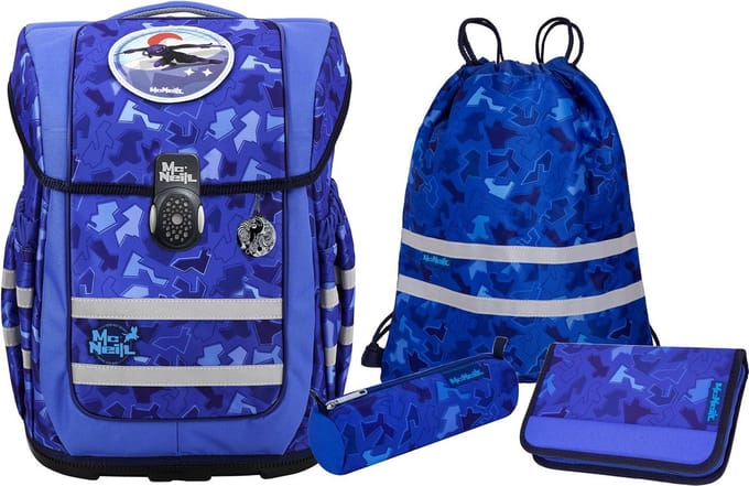 McNeill Schooltas Ergo Compacto Schoolbag Set 5-delig Puzzle Blauw
