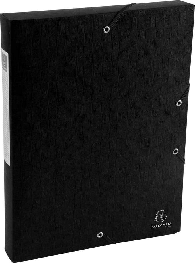 Exacompta 10x Klasseerdoos Scotten Rug 40mm - A4 - Zwart - 50811E
