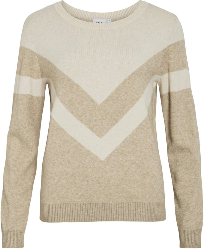 VILA - VIRIL O-NECK L/S DETAIL KNIT TOP - NOOS - Dames - Gebreide truien